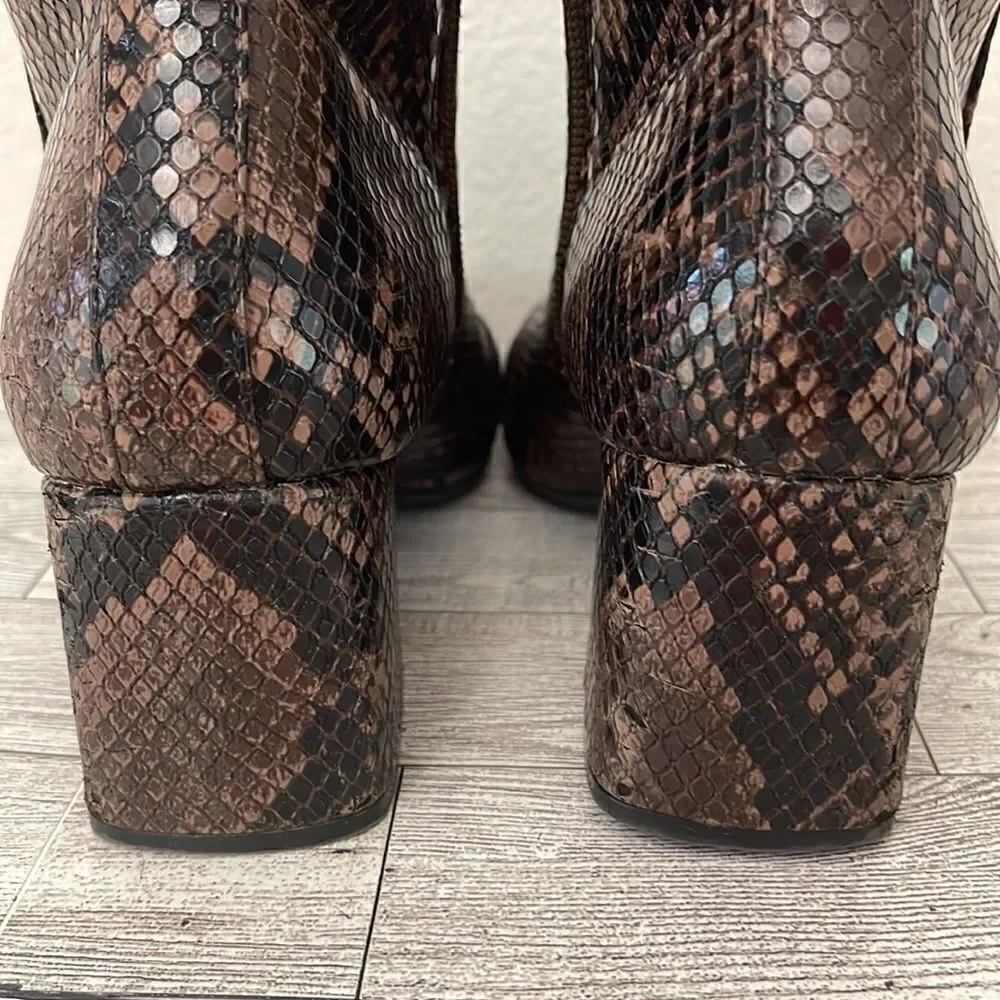 Time and Tru Snake Print Booties With Memory Foam Size 8